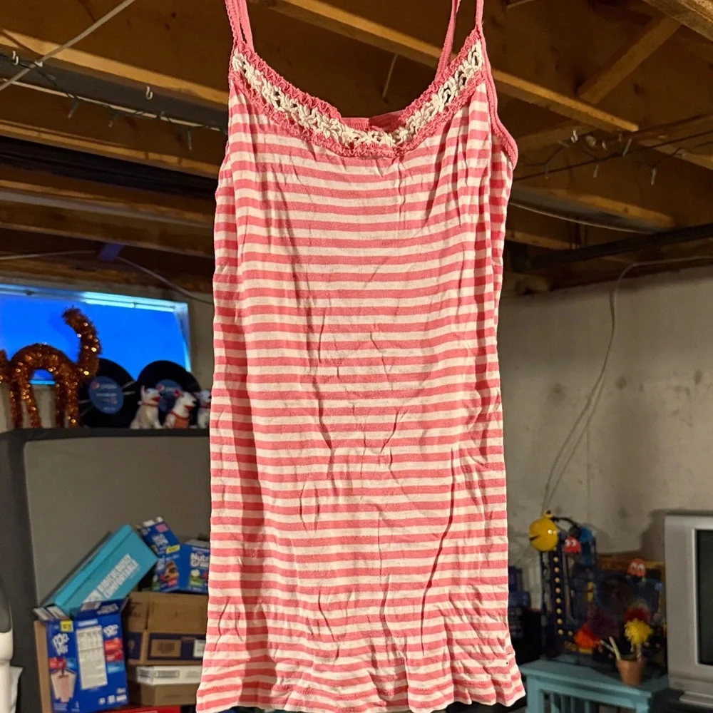 Hollister Pink and White Striped Top - Picture 1 of 2